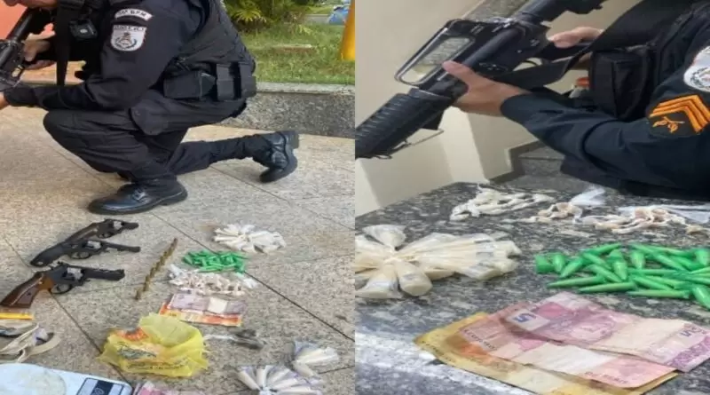 PM apreende drogas, armas e munições em Santo Antônio de Pádua